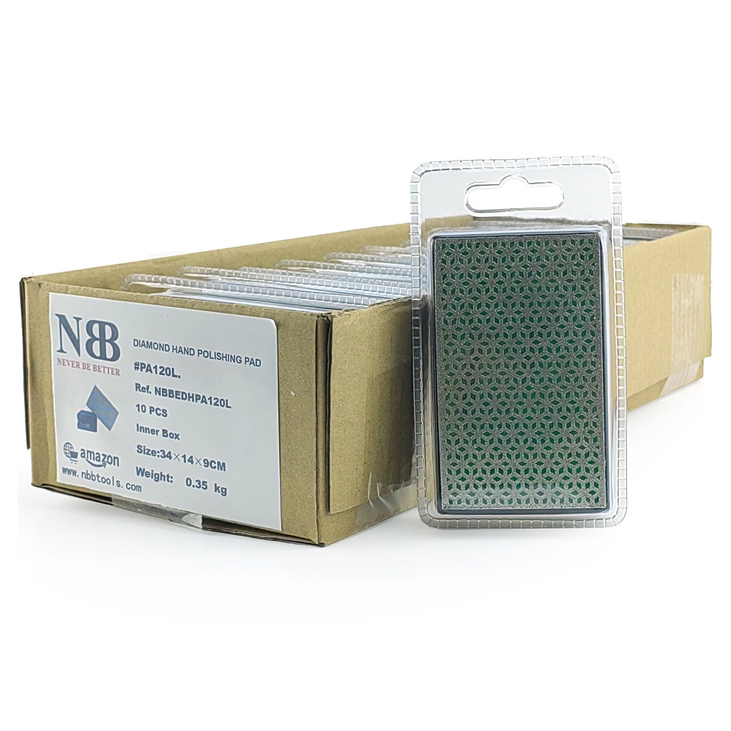 NBB Almohadilla diamantada a Mano para lijar o pulir, Bloque Diamante de Lijado/Pulido con Respaldo de Esponja Flexible para moliendar Piedra Granito cerámica azulejo Vidrio Madera Metal (10pcs)