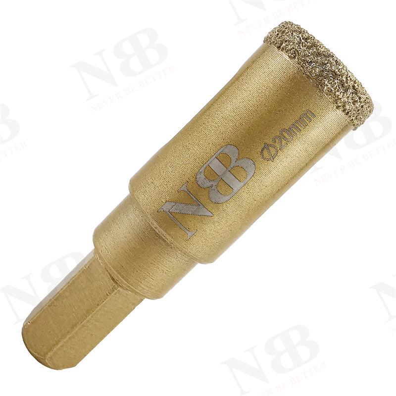 NBB Brocas de diamante con vástago hexagonal 12.5mm, corona diamante para taladrar en seco en porcelana,cerámica,baldosas,granito,azulejo, meyor en húmedo, para perforadora de pistola y banco