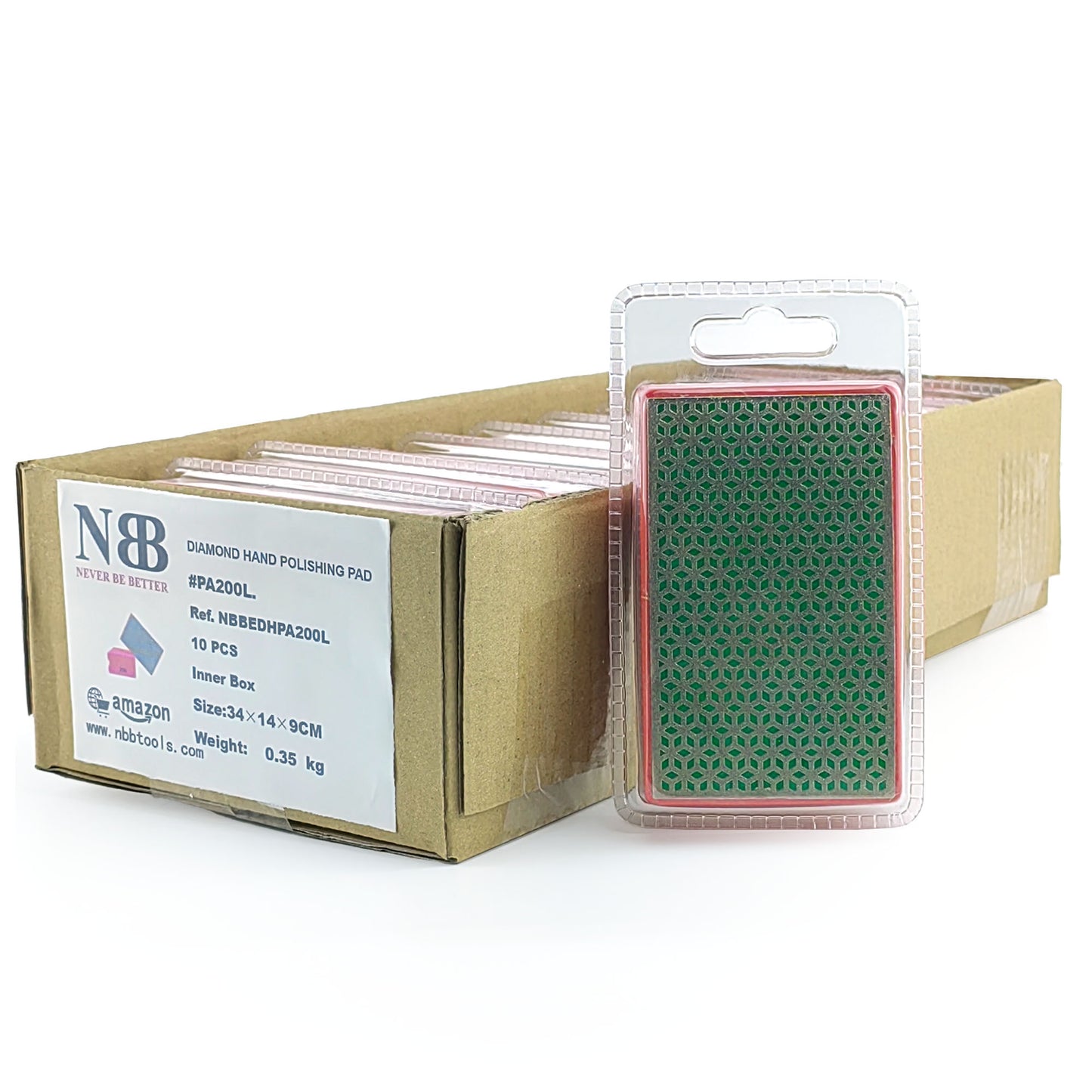 NBB Almohadilla diamantada a Mano para lijar o pulir, Bloque Diamante de Lijado/Pulido con Respaldo de Esponja Flexible para moliendar Piedra Granito cerámica azulejo Vidrio Madera Metal (10pcs)