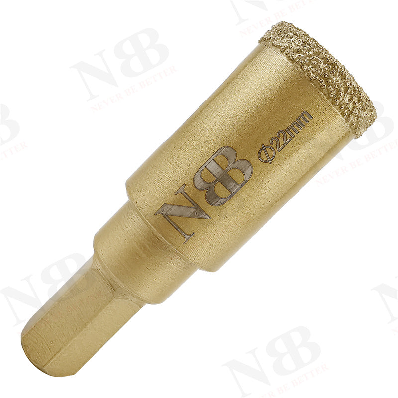NBB Brocas de diamante con vástago hexagonal 12.5mm, corona diamante para taladrar en seco en porcelana,cerámica,baldosas,granito,azulejo, meyor en húmedo, para perforadora de pistola y banco
