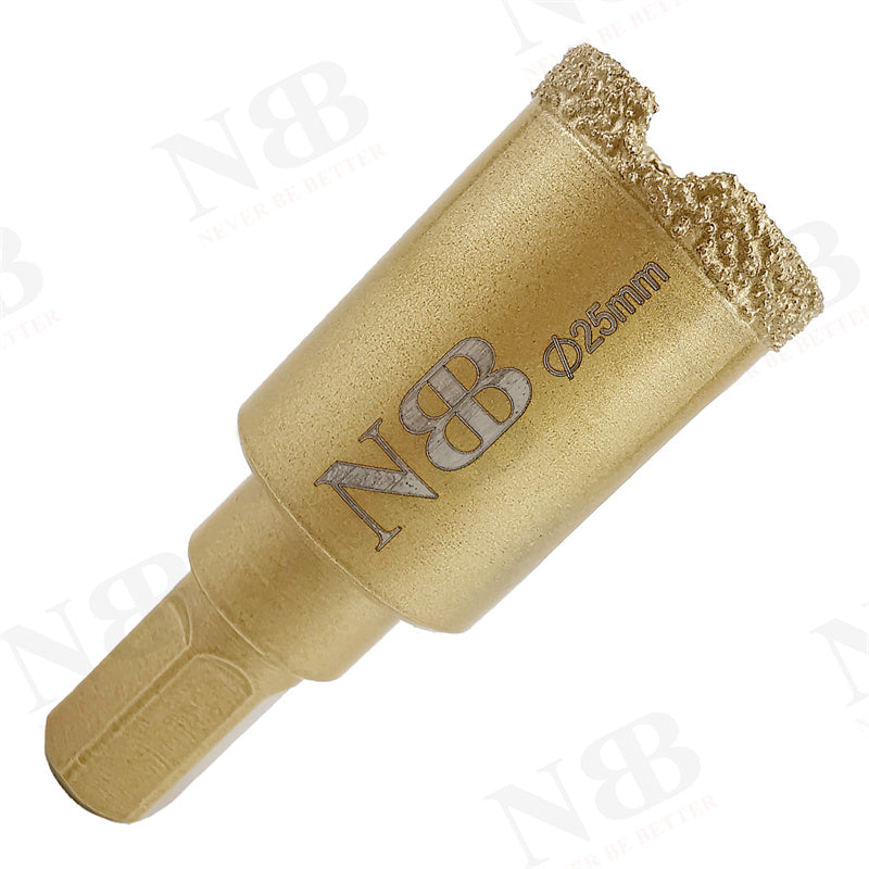 NBB Brocas de diamante con vástago hexagonal 12.5mm, corona diamante para taladrar en seco en porcelana,cerámica,baldosas,granito,azulejo, meyor en húmedo, para perforadora de pistola y banco