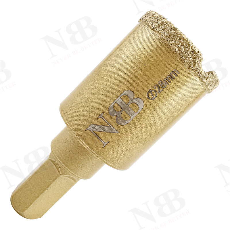 NBB Brocas de diamante con vástago hexagonal 12.5mm, corona diamante para taladrar en seco en porcelana,cerámica,baldosas,granito,azulejo, meyor en húmedo, para perforadora de pistola y banco