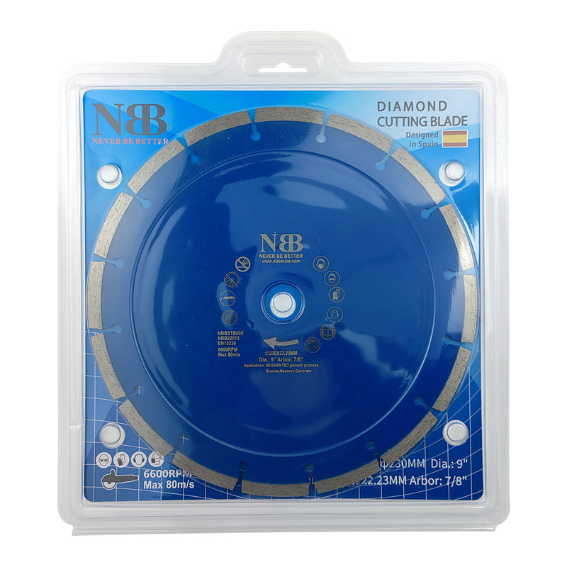 NBB Disco de corte de diamante con 8mm segmento duradero disco de diamante universal Corte en seco de mármol Granito Ladrillo cerámico hormigón piedra para uso general