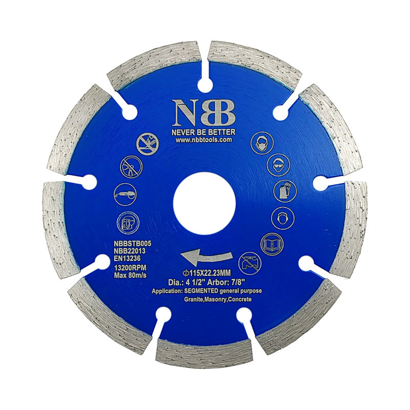 NBB Disco de corte de diamante con 8mm segmento duradero disco de diamante universal Corte en seco de mármol Granito Ladrillo cerámico hormigón piedra para uso general