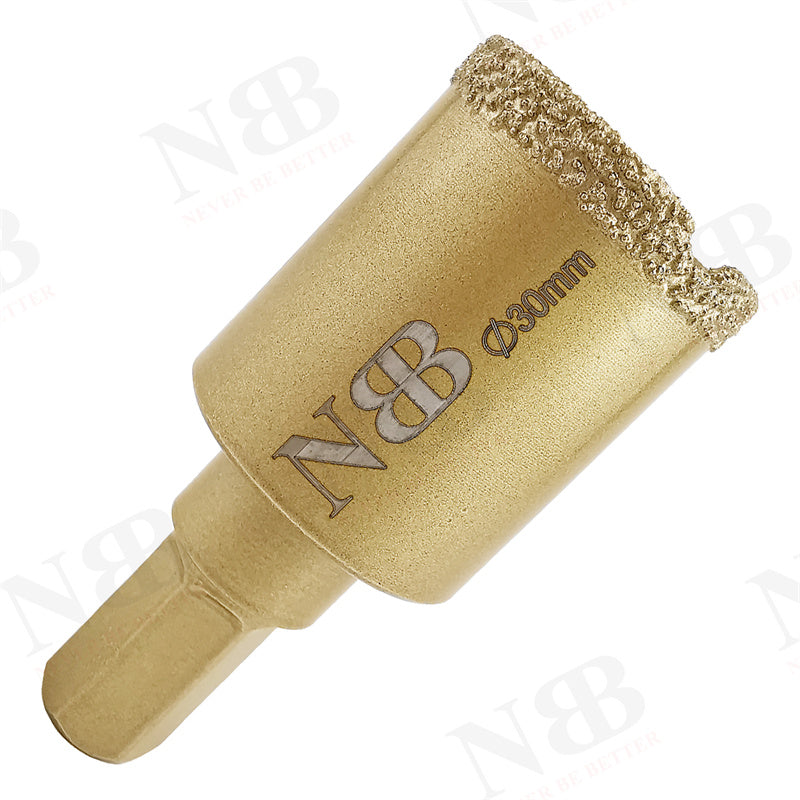 NBB Brocas de diamante con vástago hexagonal 12.5mm, corona diamante para taladrar en seco en porcelana,cerámica,baldosas,granito,azulejo, meyor en húmedo, para perforadora de pistola y banco