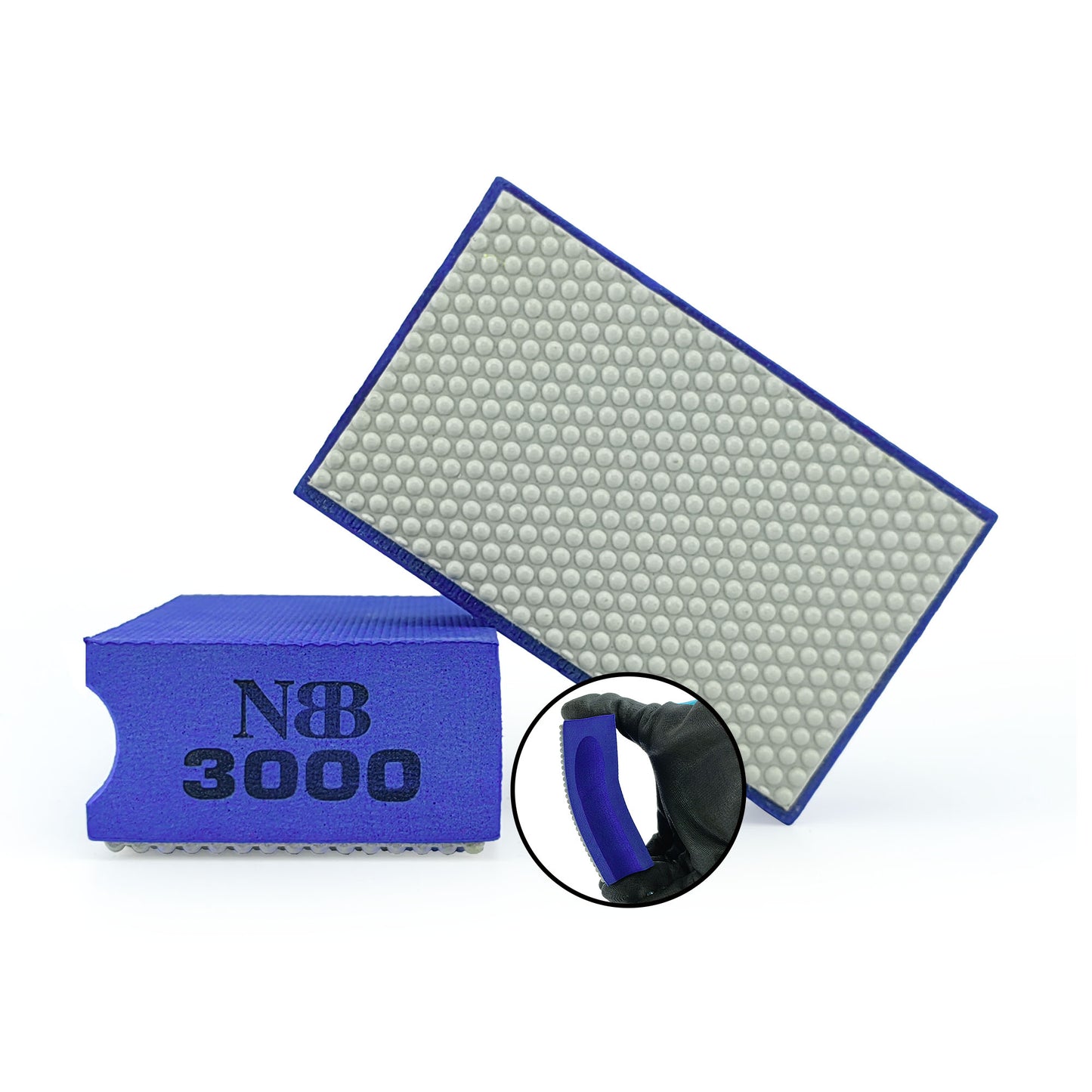 NBB Almohadilla diamantada para lijar y pulir a Mano con Diamante galvanizado para Piedra, mármol, Granito, cerámica, azulejo, Vidrio, con Almohadilla de Esponja Flexible