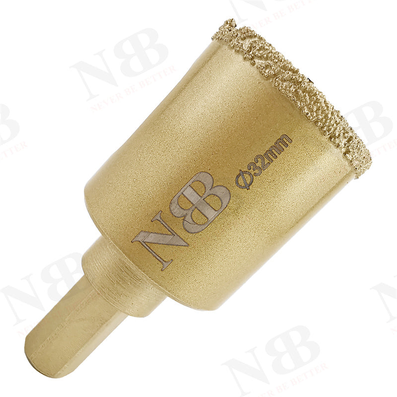 NBB Brocas de diamante con vástago hexagonal 12.5mm, corona diamante para taladrar en seco en porcelana,cerámica,baldosas,granito,azulejo, meyor en húmedo, para perforadora de pistola y banco