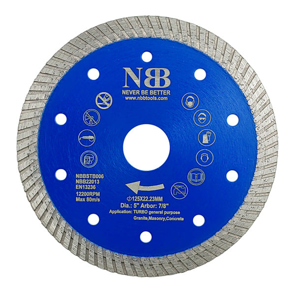 NBB Disco de corte de diamante sierra de diamante con 10mm segmento diamant turbo estrecho espesor 2,2mm hoja diamante Corte en seco de Porcelanico Cerámica Azulejo Mármol Granito Piedra