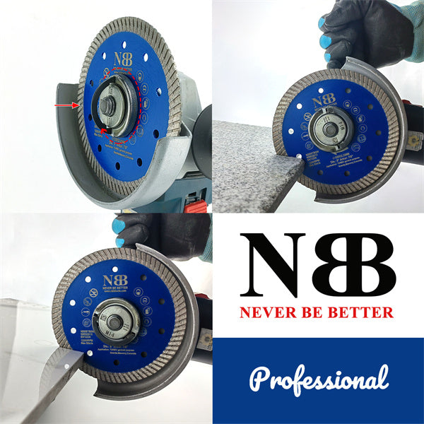 NBB Disco de corte de diamante sierra de diamante con 10mm segmento diamant turbo estrecho espesor 2,2mm hoja diamante Corte en seco de Porcelanico Cerámica Azulejo Mármol Granito Piedra