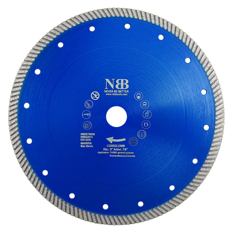 NBB Disco de corte de diamante sierra de diamante con 10mm segmento diamant turbo estrecho espesor 2,2mm hoja diamante Corte en seco de Porcelanico Cerámica Azulejo Mármol Granito Piedra