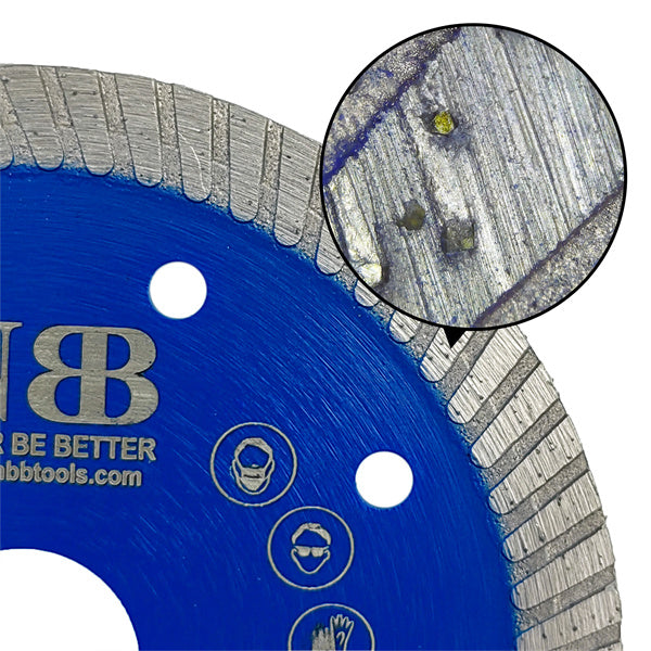 NBB Disco de corte de diamante sierra de diamante con 10mm segmento diamant turbo estrecho espesor 2,2mm hoja diamante Corte en seco de Porcelanico Cerámica Azulejo Mármol Granito Piedra