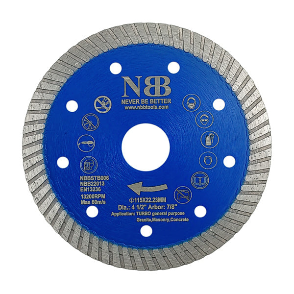 NBB Disco de corte de diamante sierra de diamante con 10mm segmento diamant turbo estrecho espesor 2,2mm hoja diamante Corte en seco de Porcelanico Cerámica Azulejo Mármol Granito Piedra