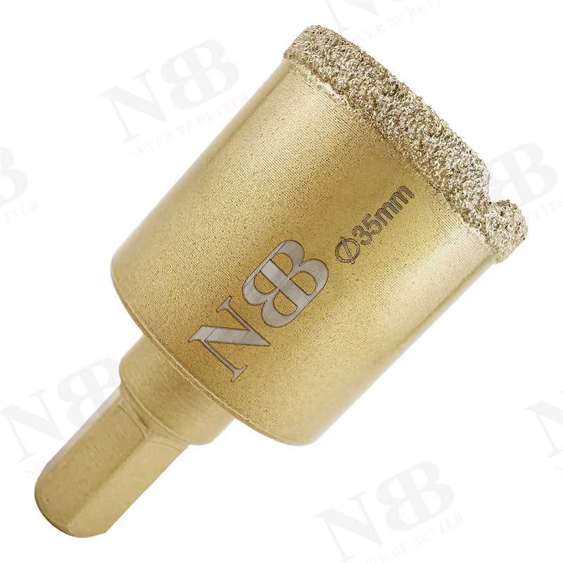 NBB Brocas de diamante con vástago hexagonal 12.5mm, corona diamante para taladrar en seco en porcelana,cerámica,baldosas,granito,azulejo, meyor en húmedo, para perforadora de pistola y banco