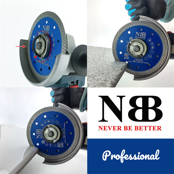 NBB Disco de corte de diamante premium sierra de diamante con altura de 10mm segmento turbo cruzado espesor 1,4mm eje 22,23 mm hoja diamant Corte en seco de Porcelanico Cerámica Azulejo