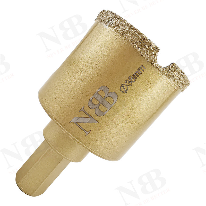 NBB Brocas de diamante con vástago hexagonal 12.5mm, corona diamante para taladrar en seco en porcelana,cerámica,baldosas,granito,azulejo, meyor en húmedo, para perforadora de pistola y banco