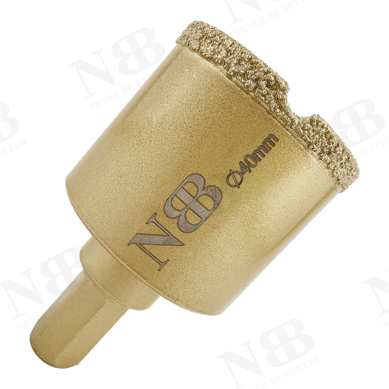 NBB Brocas de diamante con vástago hexagonal 12.5mm, corona diamante para taladrar en seco en porcelana,cerámica,baldosas,granito,azulejo, meyor en húmedo, para perforadora de pistola y banco