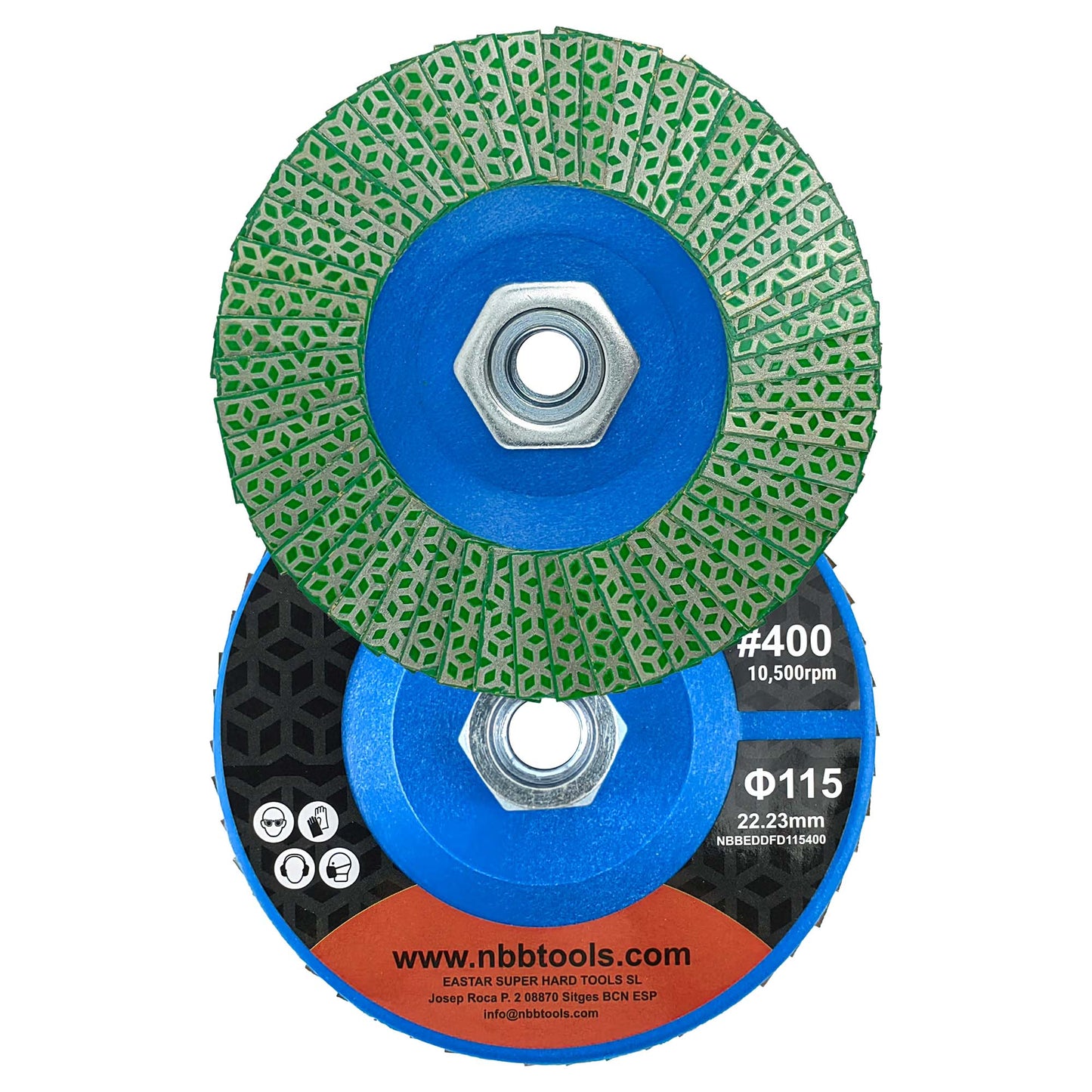 NBB Rueda de láminas con diamante Disco de láminas de diamante completo con M14 brida ideal para lijado pulido de cerámica gres porcelánico piedra bordes y biseles con amoladora