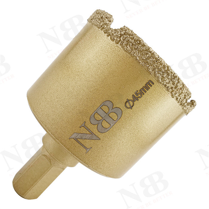 NBB Brocas de diamante con vástago hexagonal 12.5mm, corona diamante para taladrar en seco en porcelana,cerámica,baldosas,granito,azulejo, meyor en húmedo, para perforadora de pistola y banco