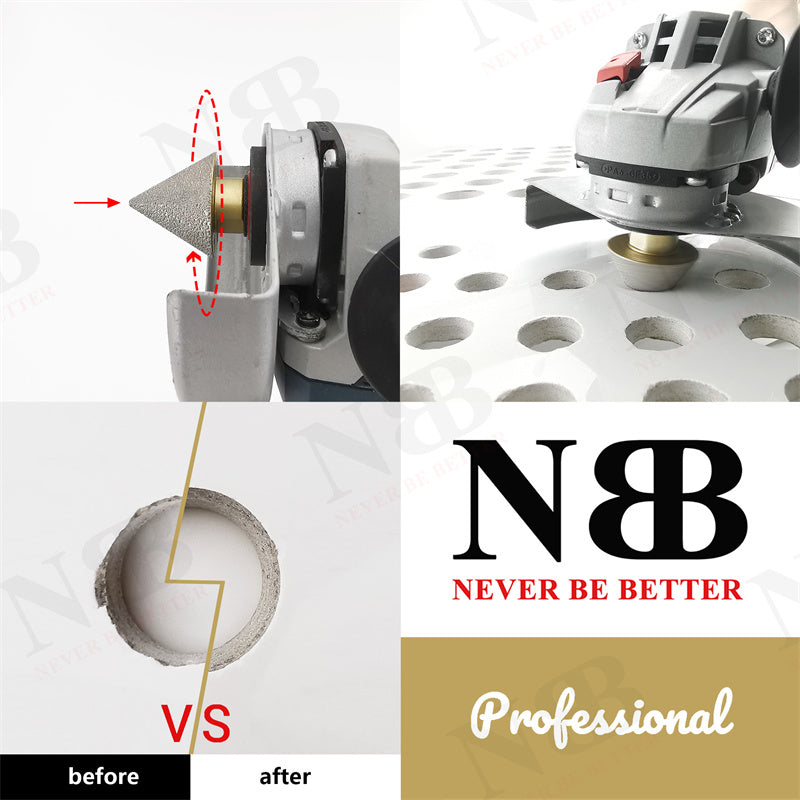 NBB Fresa de diamante con M14, para biselar en seco o húmedo profesionalmente en porcelana, cerámica, baldosas, granito, mármol, para amoladora angular