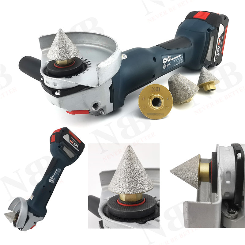 NBB Fresa de diamante con M14, para biselar en seco o húmedo profesionalmente en porcelana, cerámica, baldosas, granito, mármol, para amoladora angular