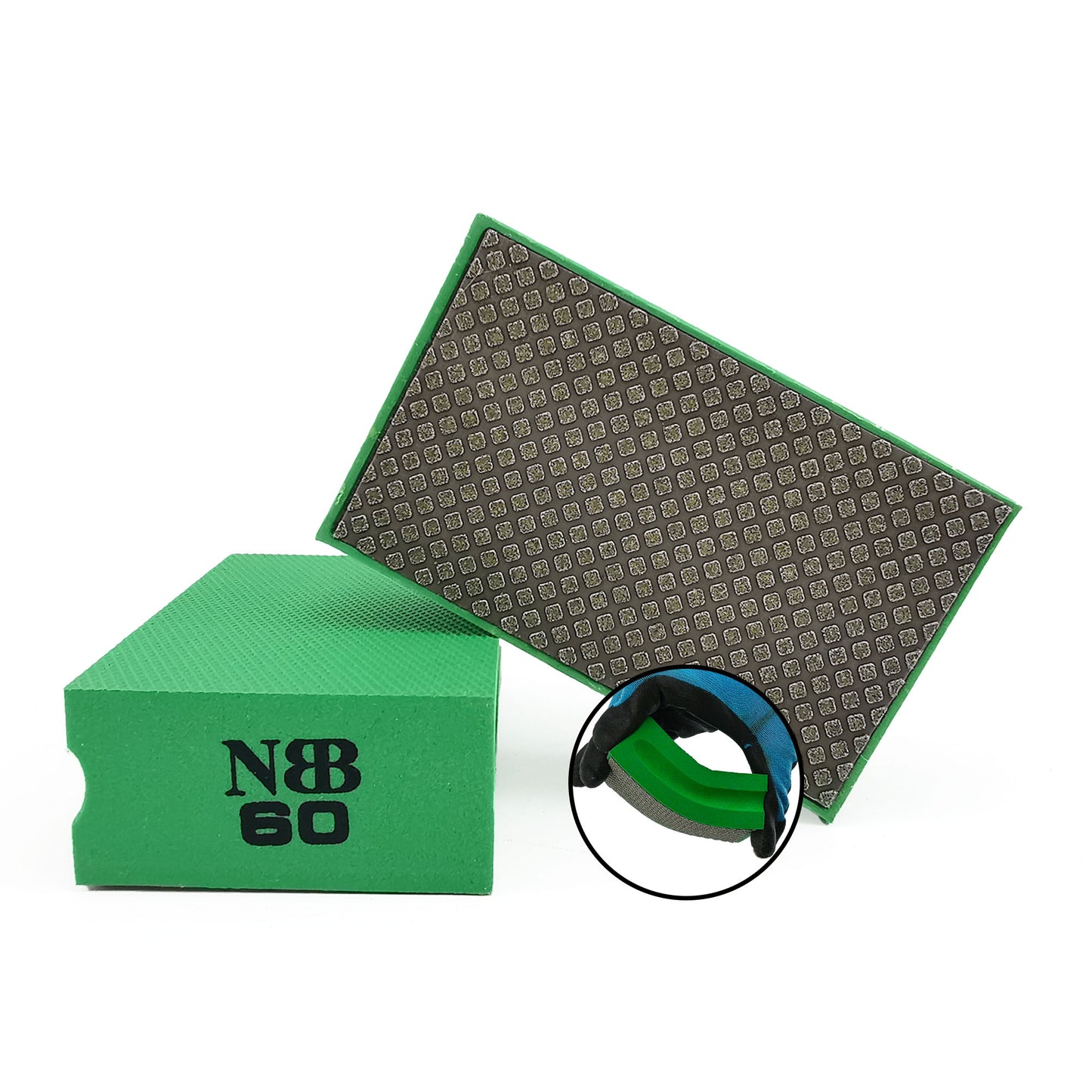 NBB Almohadilla diamantada para lijar y pulir, bloques diamante de lijado/pulido, almohadillas a mano de diamante con respaldo de espuma para moliendar granito, mármol, piedra