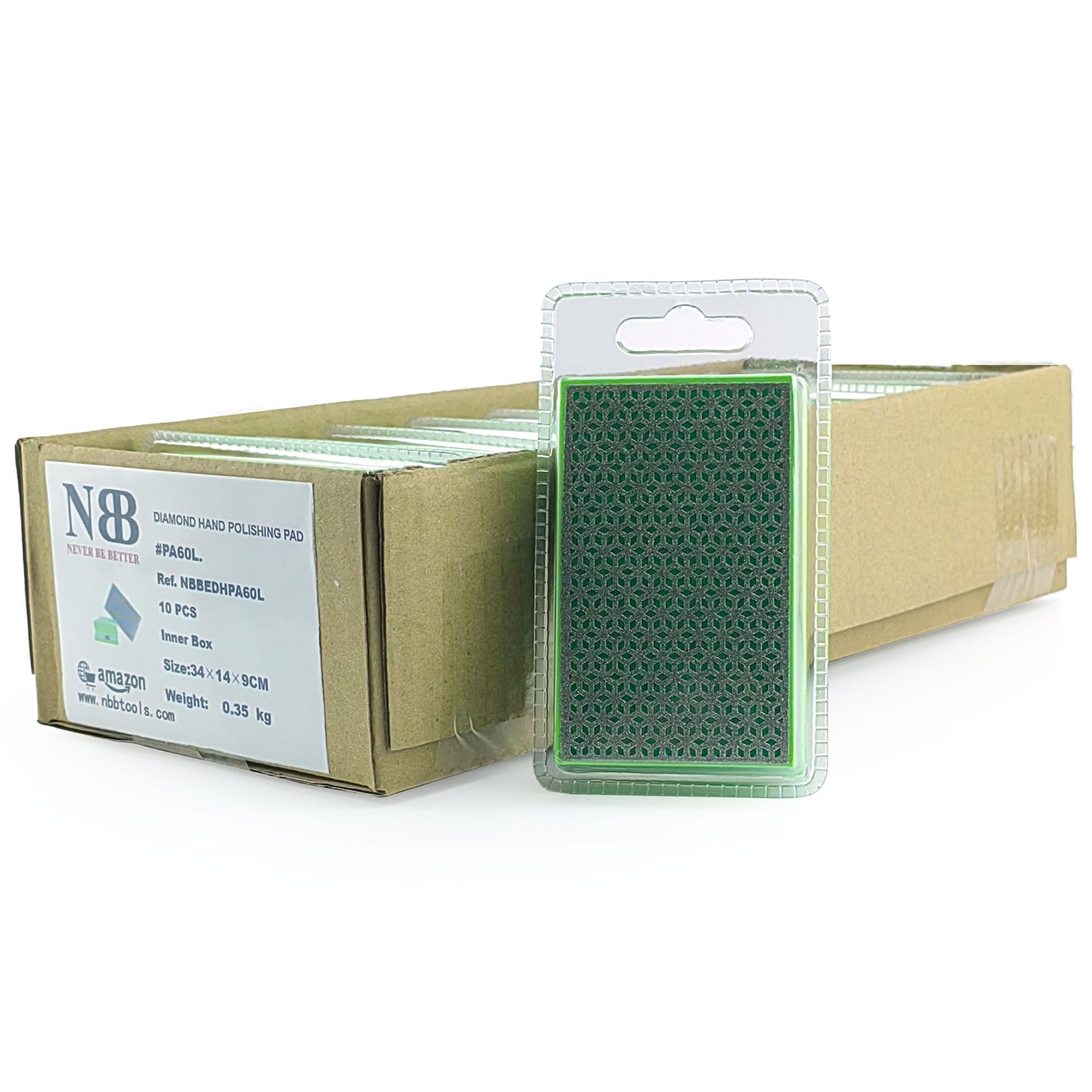 NBB Almohadilla diamantada a Mano para lijar o pulir, Bloque Diamante de Lijado/Pulido con Respaldo de Esponja Flexible para moliendar Piedra Granito cerámica azulejo Vidrio Madera Metal (10pcs)