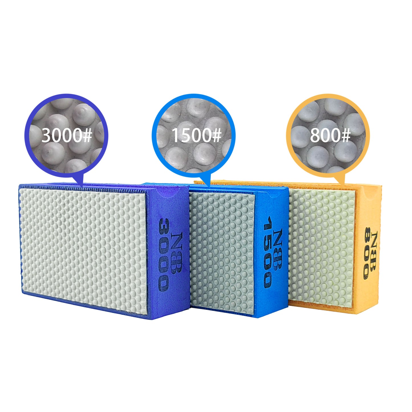 NBB Almohadilla diamantada para lijar y pulir a Mano con Diamante galvanizado para Piedra, mármol, Granito, cerámica, azulejo, Vidrio, con Almohadilla de Esponja Flexible