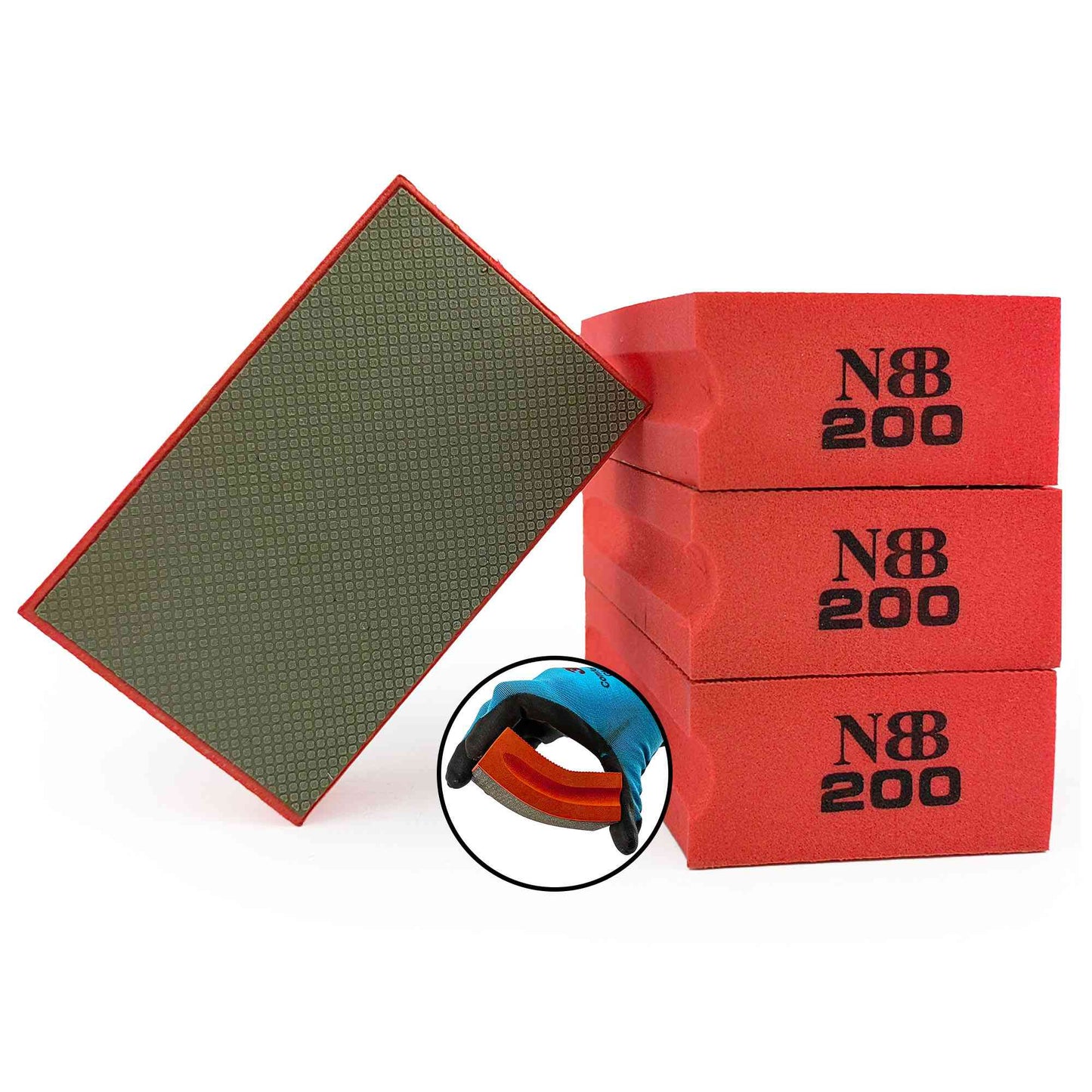 NBB Almohadilla diamantada para lijar y pulir, bloques diamante de lijado/pulido, almohadillas a mano de diamante con respaldo de espuma para moliendar granito, mármol, piedra