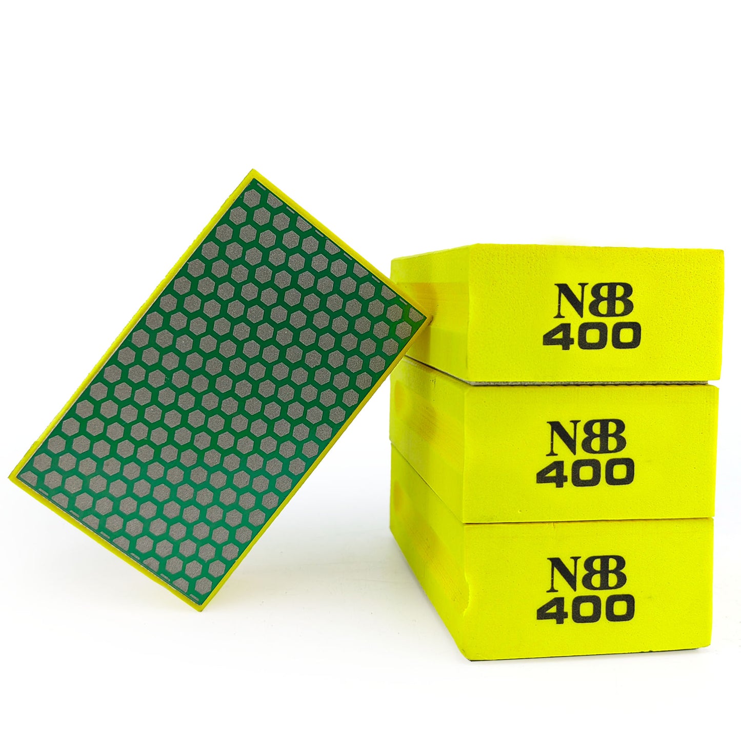 NBB Almohadilla diamantada para lijar y pulir, bloques diamante de lijado/pulido, almohadillas a mano de diamante con respaldo de espuma para moliendar granito, mármol, piedra
