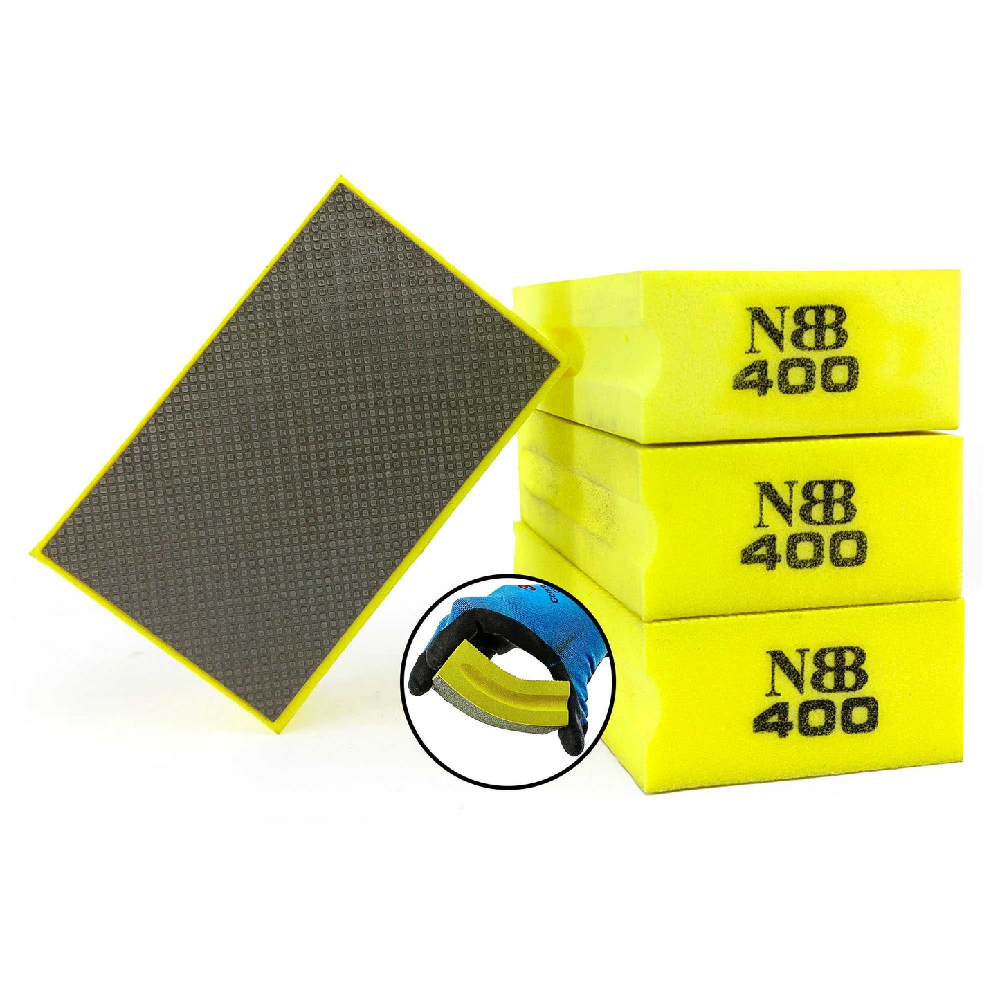 NBB Almohadilla diamantada para lijar y pulir, bloques diamante de lijado/pulido, almohadillas a mano de diamante con respaldo de espuma para moliendar granito, mármol, piedra
