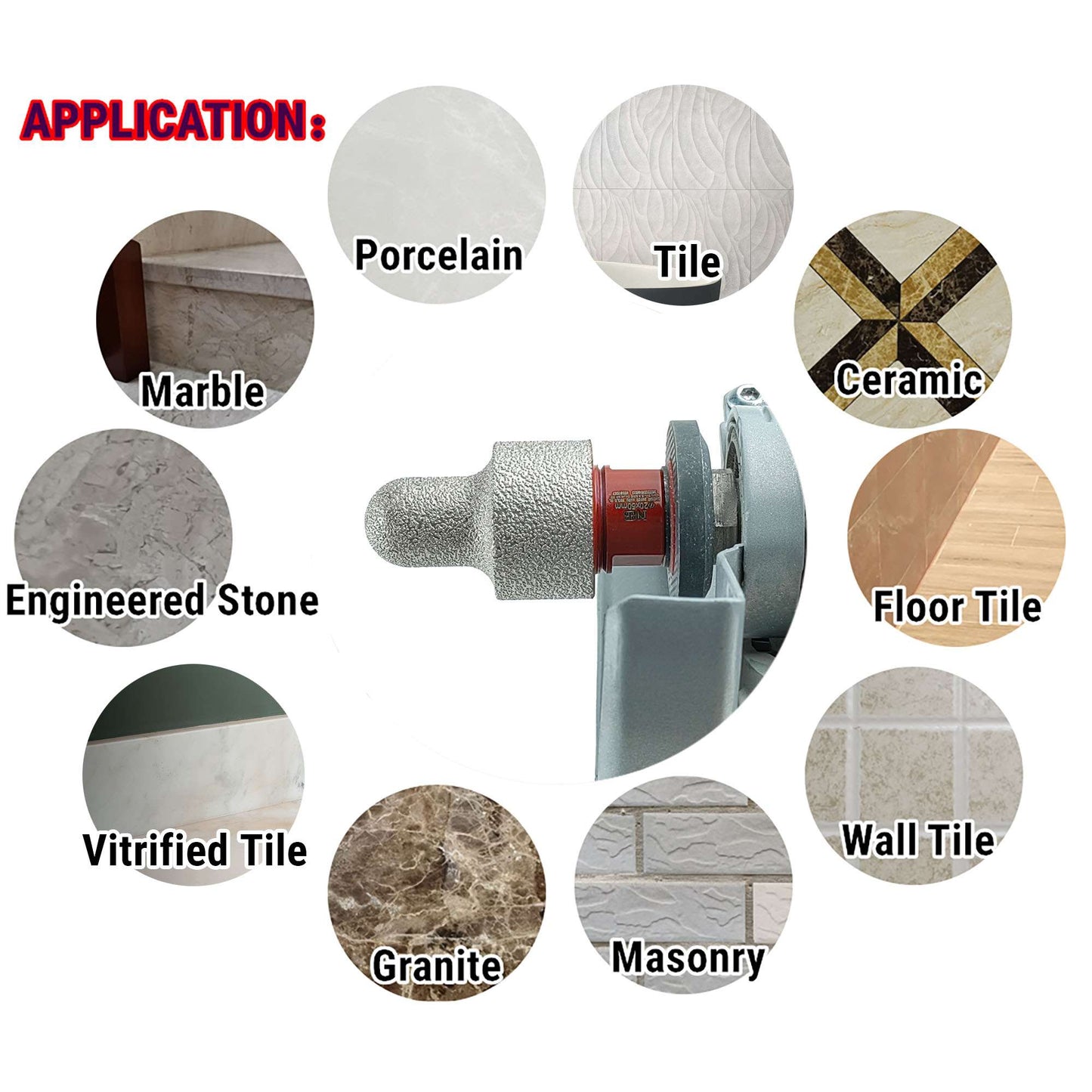 NBB Broca de fresado de dedo diamante con M14 Fresa cónica de diamante broca de chaflán para ampliar biselar agujeros baldosas azulejos cerámica porcelana granito mármol en seco