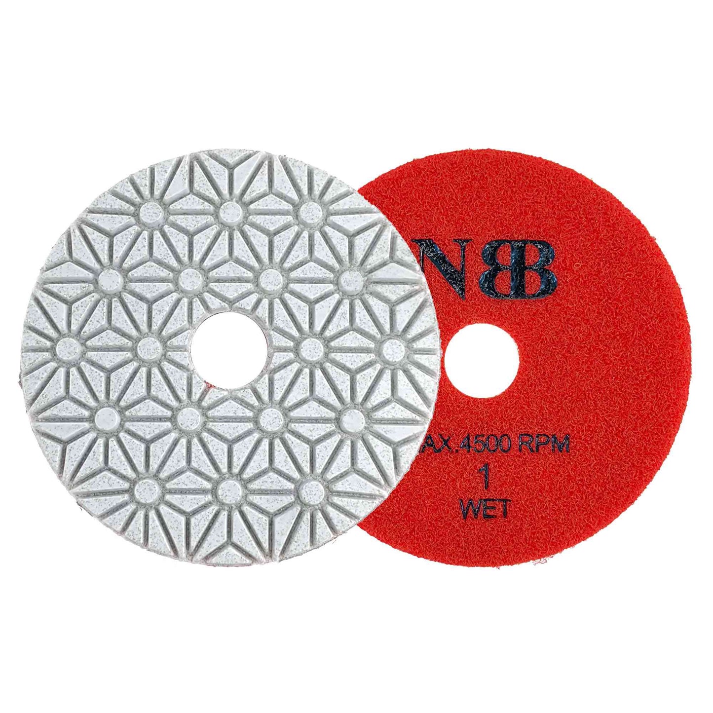 NBB Almohadilla de pulido de diamante solo son necesarios 3 pasos para pulido en Húmedo y Seco renovación eliminación en mármol granito cerámica baldosa 100mm/4" con respaldo de nylon