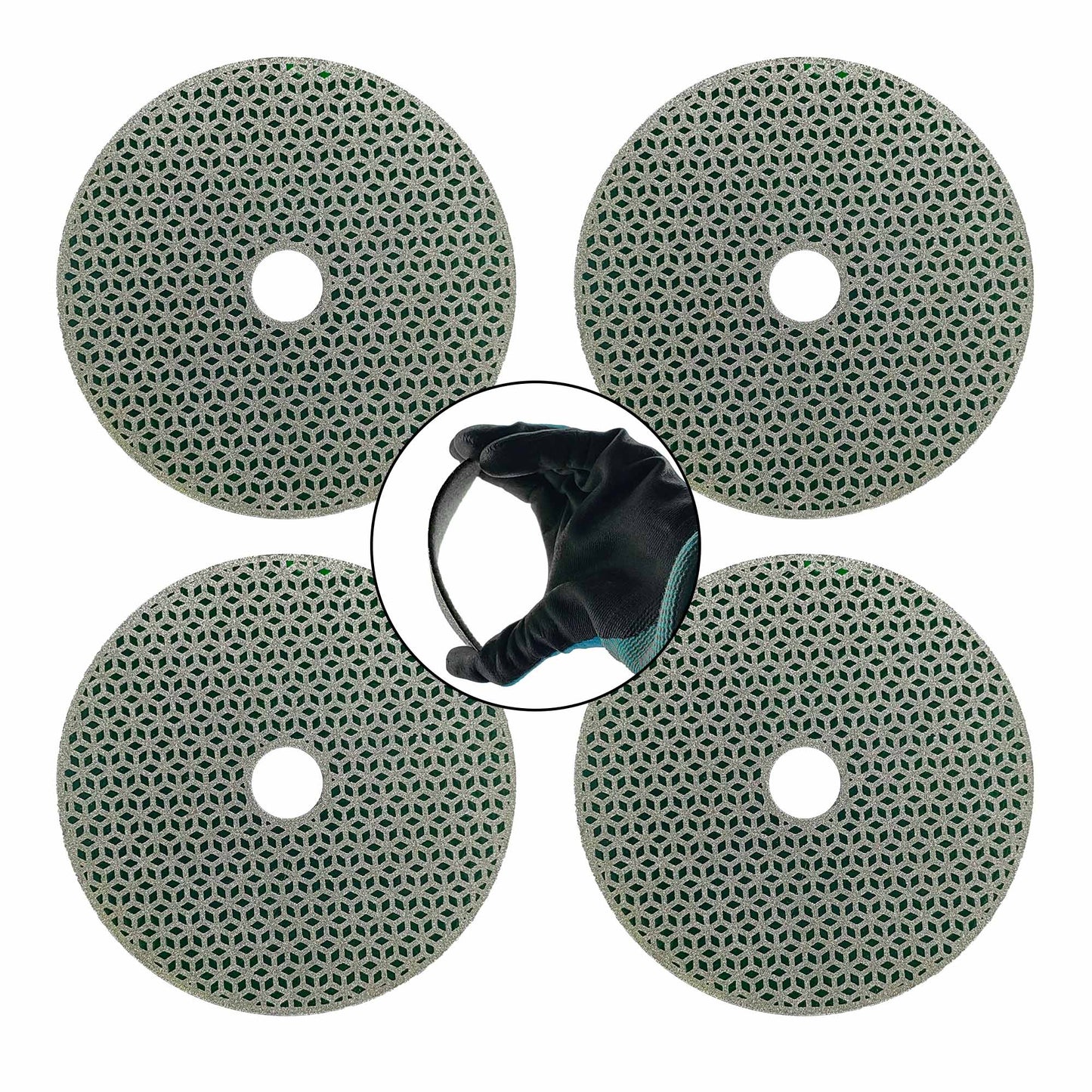 NBB Almohadilla de pulido de diamante electrochapada para pulido en seco en mármol granito piedra natural cerámica madera vidrio metal diámetro 100mm 4" con respaldo de nailon