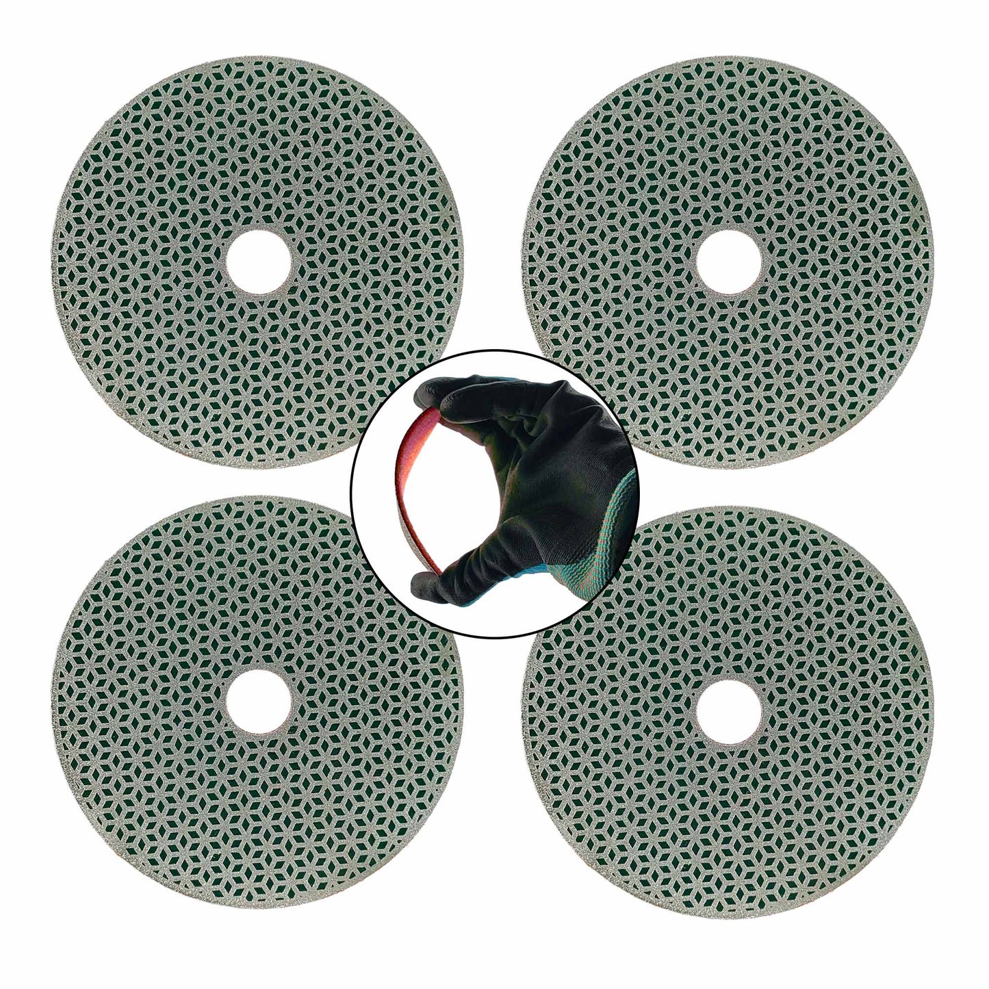 NBB Almohadilla de pulido de diamante electrochapada para pulido en seco en mármol granito piedra natural cerámica madera vidrio metal diámetro 100mm 4" con respaldo de nailon
