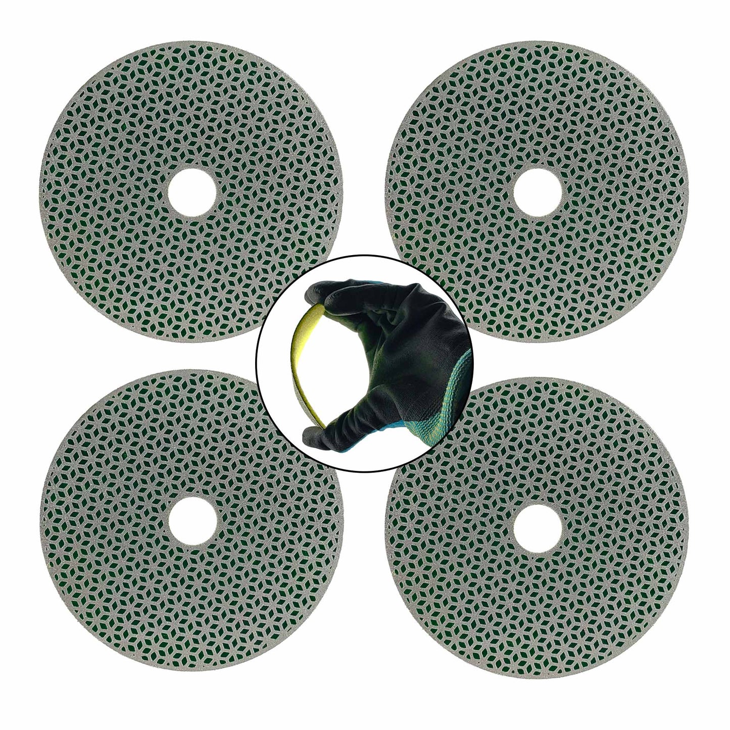 NBB Almohadilla de pulido de diamante electrochapada para pulido en seco en mármol granito piedra natural cerámica madera vidrio metal diámetro 100mm 4" con respaldo de nailon