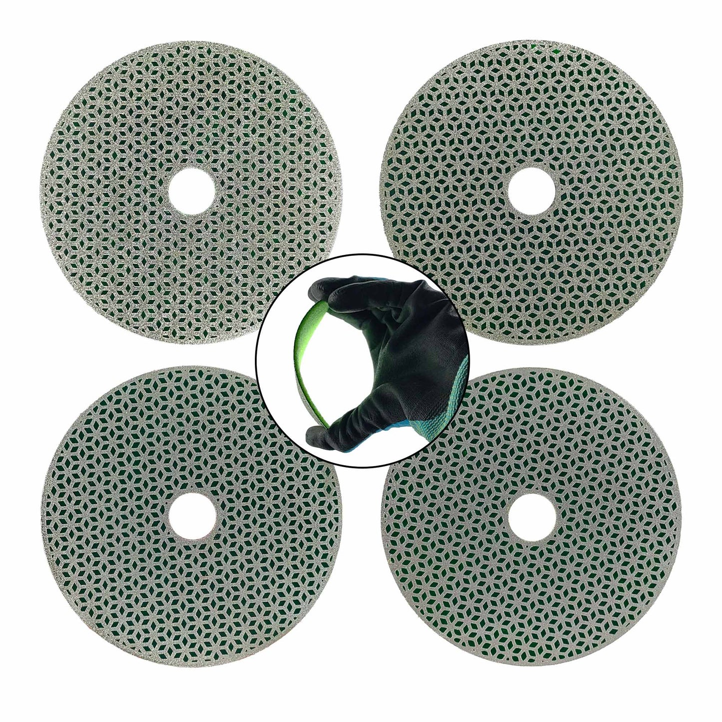 NBB Almohadilla de pulido de diamante electrochapada para pulido en seco en mármol granito piedra natural cerámica madera vidrio metal diámetro 100mm 4" con respaldo de nailon