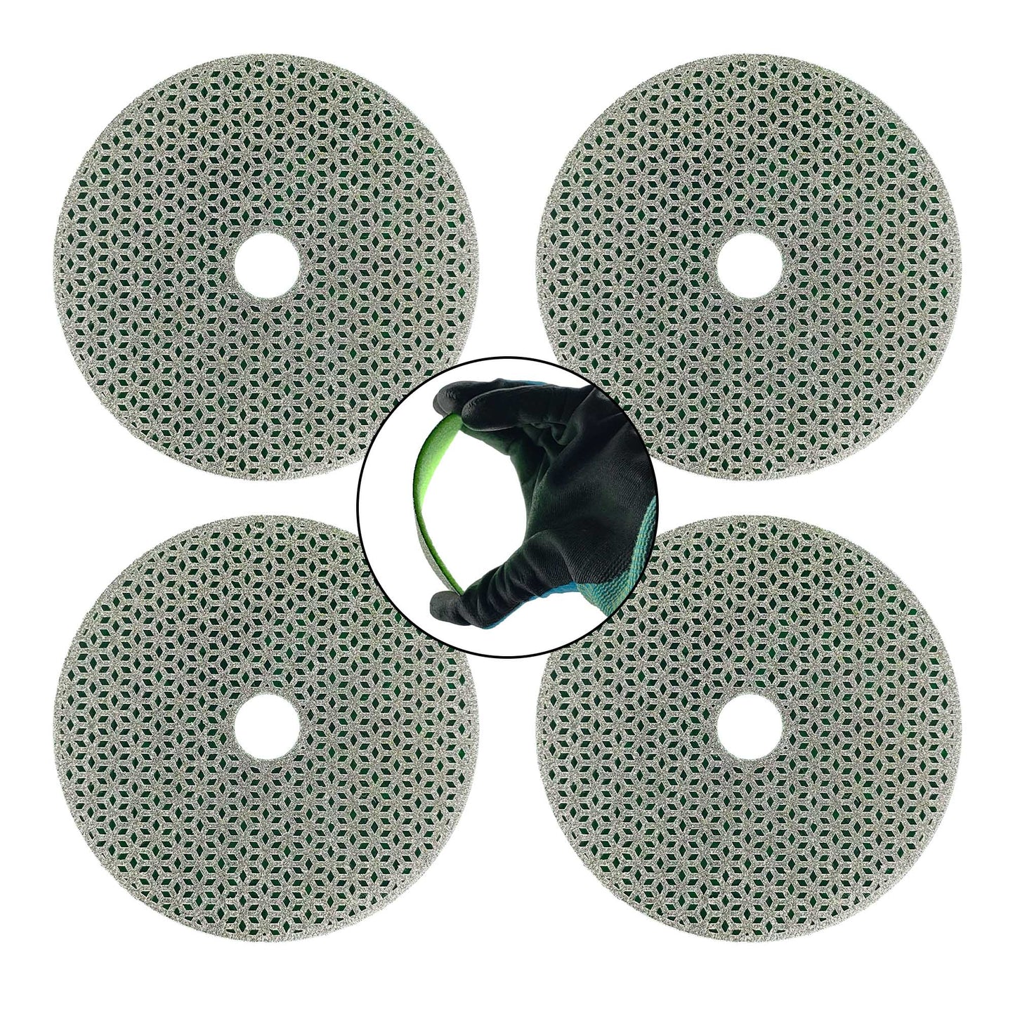 NBB Almohadilla de pulido de diamante electrochapada para pulido en seco en mármol granito piedra natural cerámica madera vidrio metal diámetro 100mm 4" con respaldo de nailon