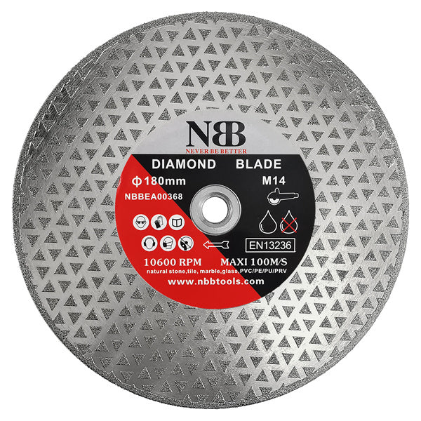 NBB Disco de corte de diamante electrochapado sierra diamantada doble cara recubierta de diamante 2 en 1 profesional para cortar mármol granito cerámica porcelana conexión con rosca M14 (DF)