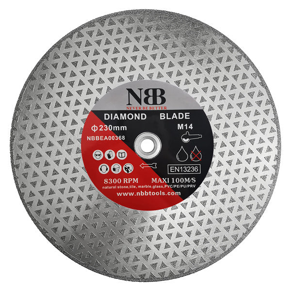NBB Disco de corte de diamante electrochapado sierra diamantada doble cara recubierta de diamante 2 en 1 profesional para cortar mármol granito cerámica porcelana conexión con rosca M14 (DF)