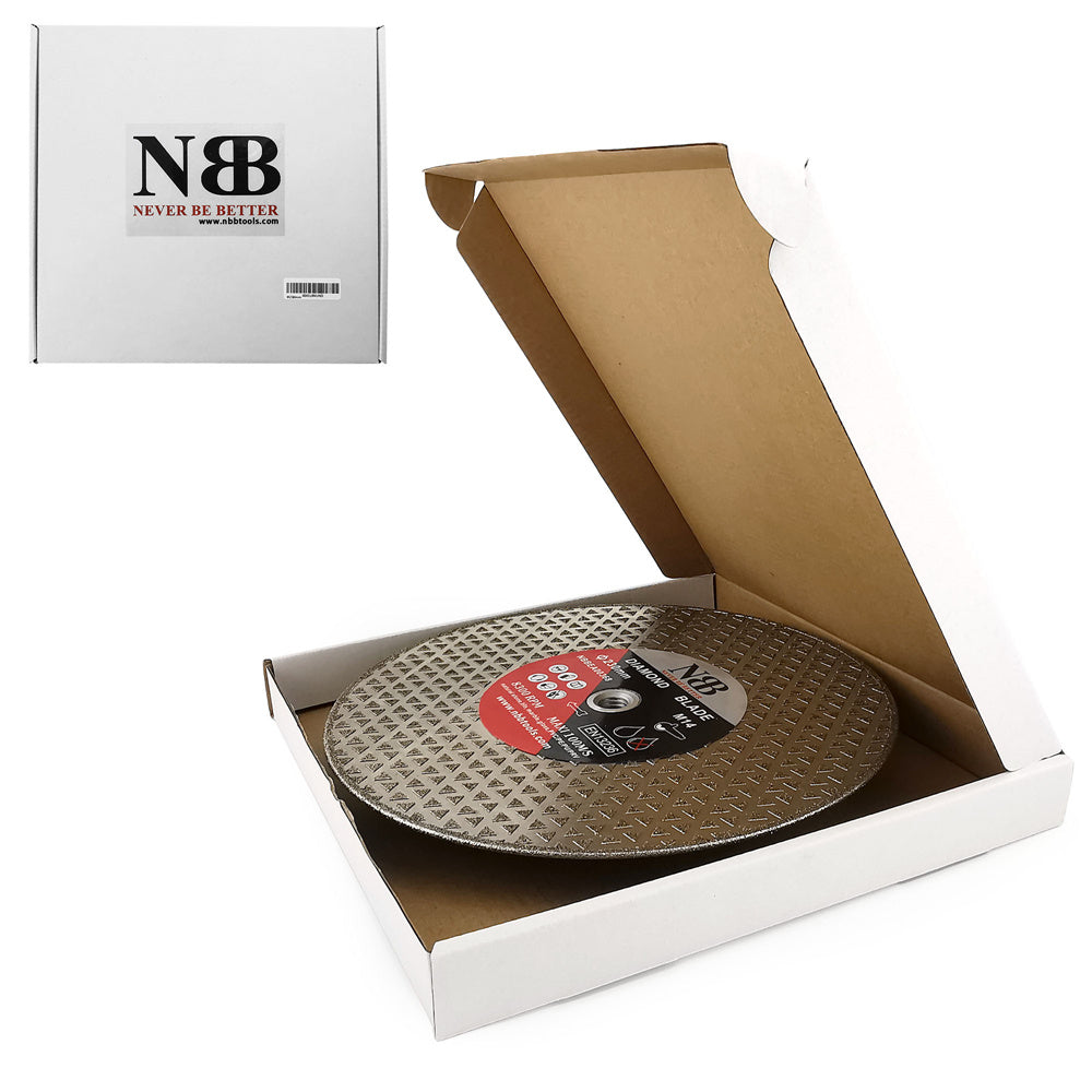 NBB Disco de corte de diamante electrochapado sierra diamantada doble cara recubierta de diamante 2 en 1 profesional para cortar mármol granito cerámica porcelana conexión con rosca M14 (DF)