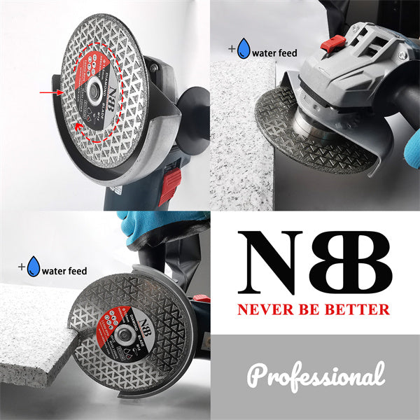 NBB Disco de corte de diamante electrochapado sierra diamantada doble cara recubierta de diamante 2 en 1 profesional para cortar mármol granito cerámica porcelana conexión con rosca M14 (DF)