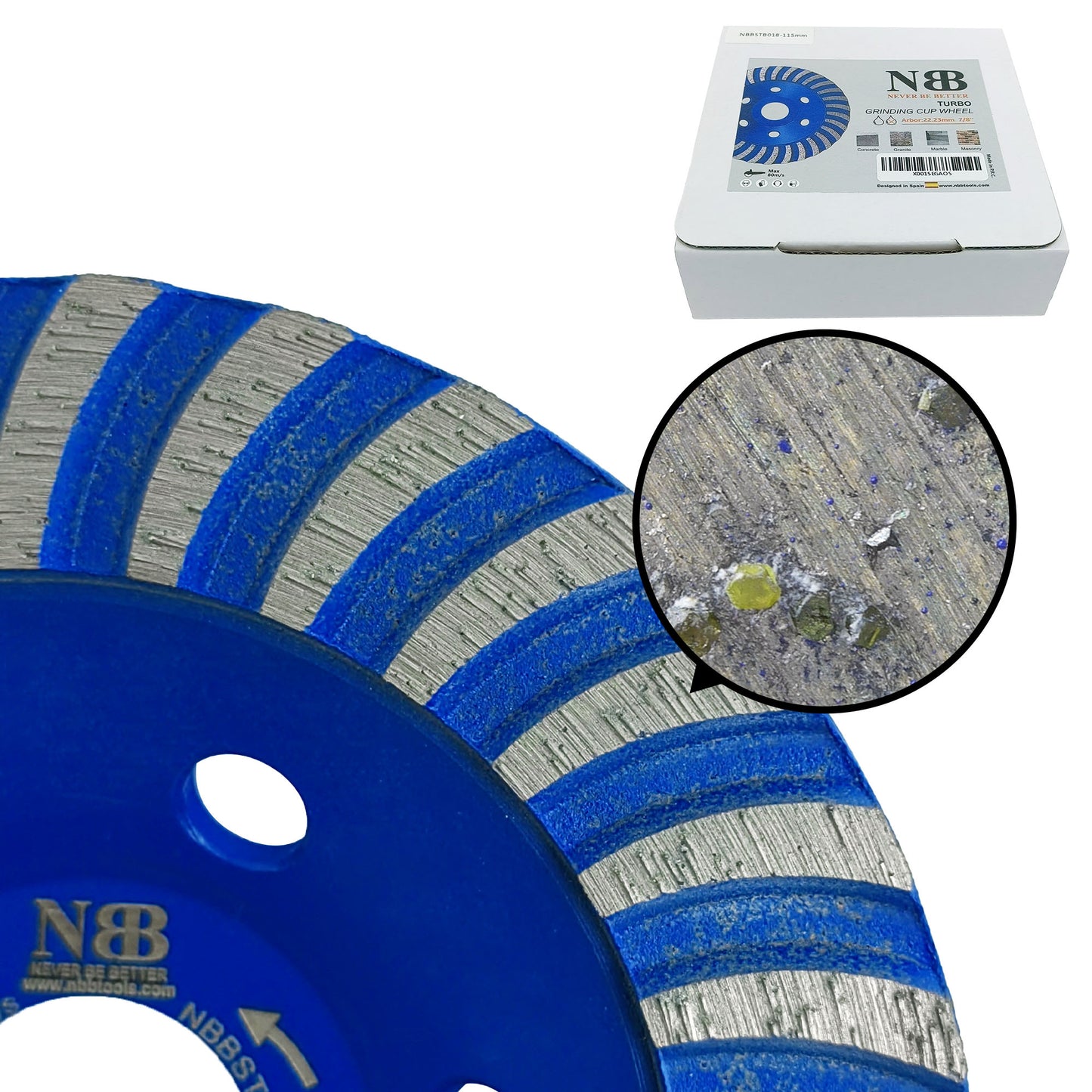 NBB Copa diamantada muela Disco molienda diamantado cuchillo turbo amolado de alta eficacia duración Rectificado en seco o húmedo en granito mármol baldosas cerámicas hormigón cemento