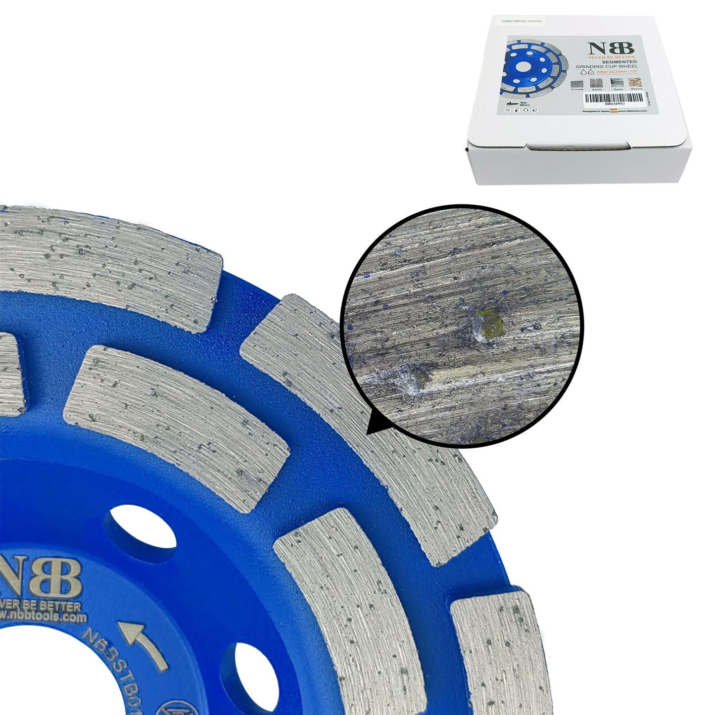 NBB Muela de copa diamante Disco molienda diamantado cuchillas de doble fila amolado uso general para piedra y hormigón Rectificado seco o húmedo en granito mármol cerámica azulejos cemento