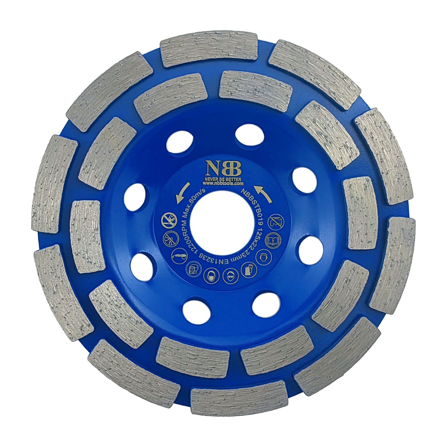 NBB Muela de copa diamante Disco molienda diamantado cuchillas de doble fila amolado uso general para piedra y hormigón Rectificado seco o húmedo en granito mármol cerámica azulejos cemento