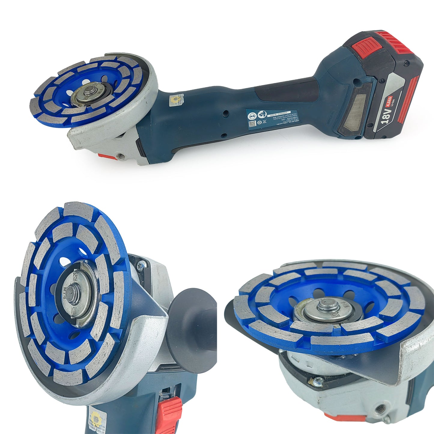 NBB Muela de copa diamante Disco molienda diamantado cuchillas de doble fila amolado uso general para piedra y hormigón Rectificado seco o húmedo en granito mármol cerámica azulejos cemento