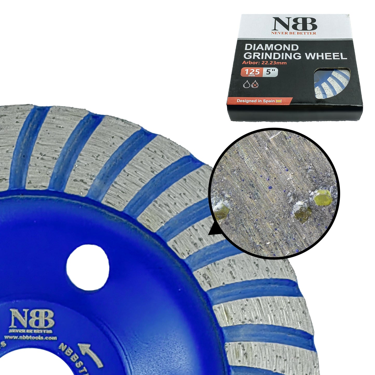 NBB Copa diamantada muela Disco molienda diamantado cuchillo amolado de alta eficacia y larga duración Rectificado en seco o húmedo en granito mármol baldosas cerámicas hormigón cemento