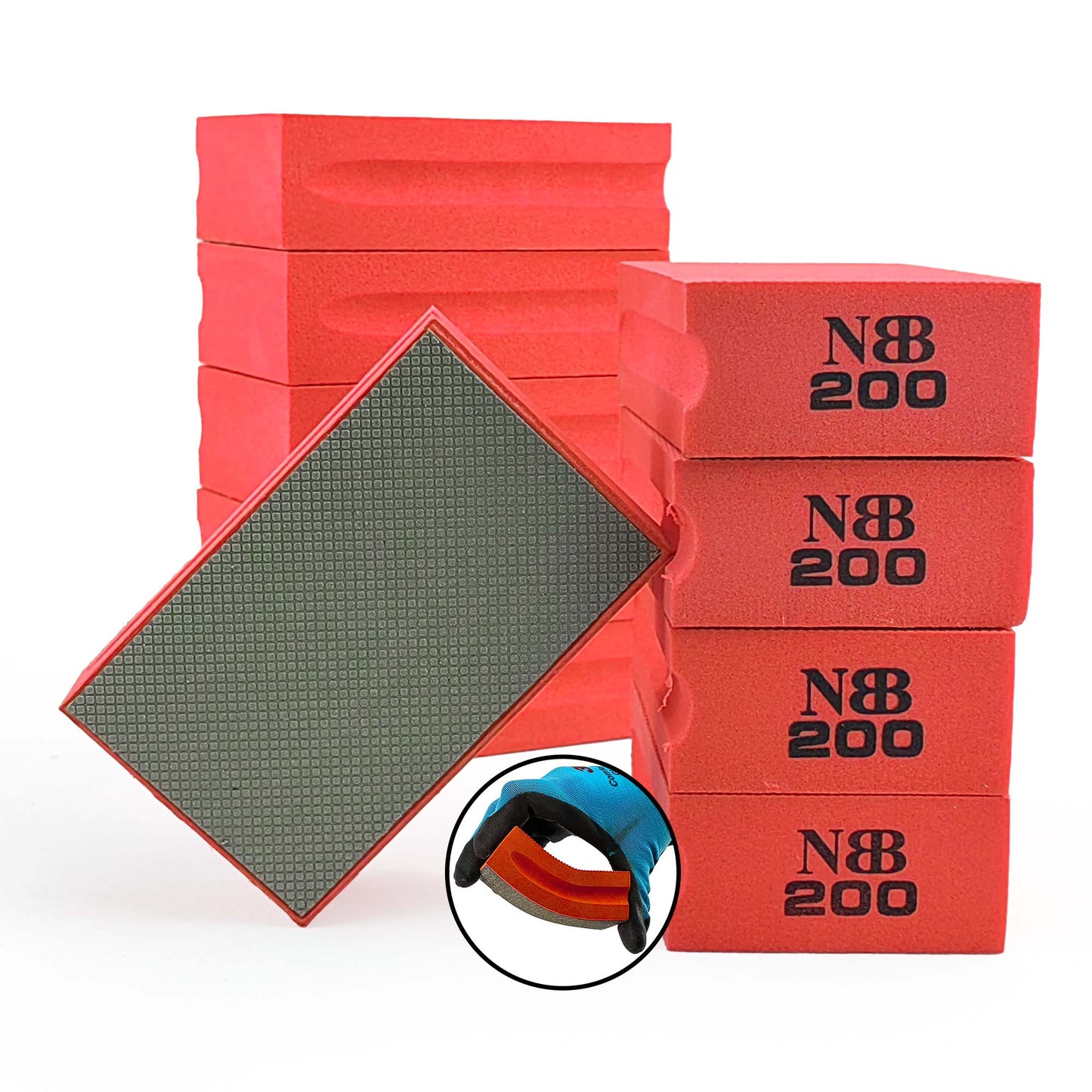 NBB Almohadilla diamantada para lijar y pulir, bloques diamante de lijado/pulido, almohadillas a mano de diamante con respaldo de espuma para moliendar granito, mármol, piedra