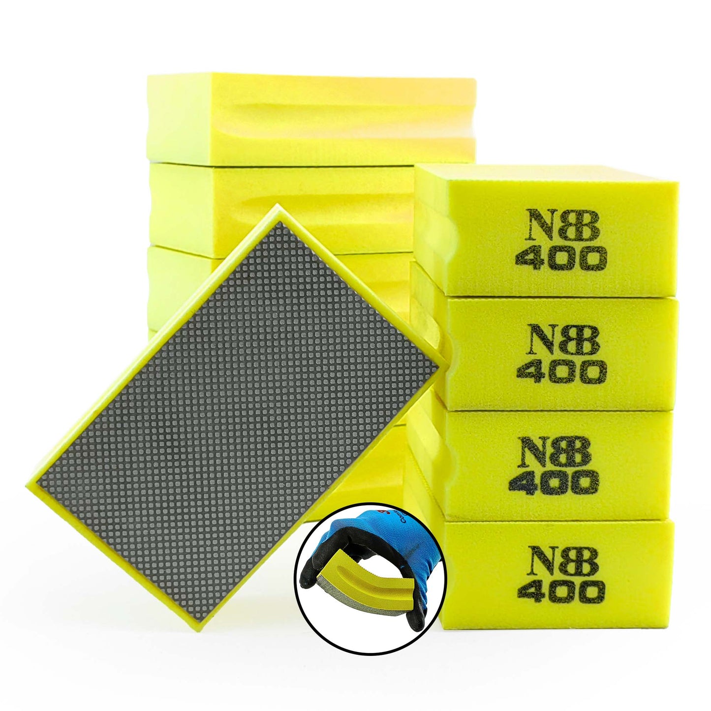 NBB Almohadilla diamantada para lijar y pulir, bloques diamante de lijado/pulido, almohadillas a mano de diamante con respaldo de espuma para moliendar granito, mármol, piedra