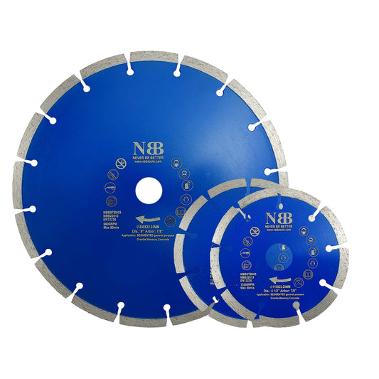 NBB Disco de corte de diamante con 8mm segmento duradero disco de diamante universal Corte en seco de mármol Granito Ladrillo cerámico hormigón piedra para uso general