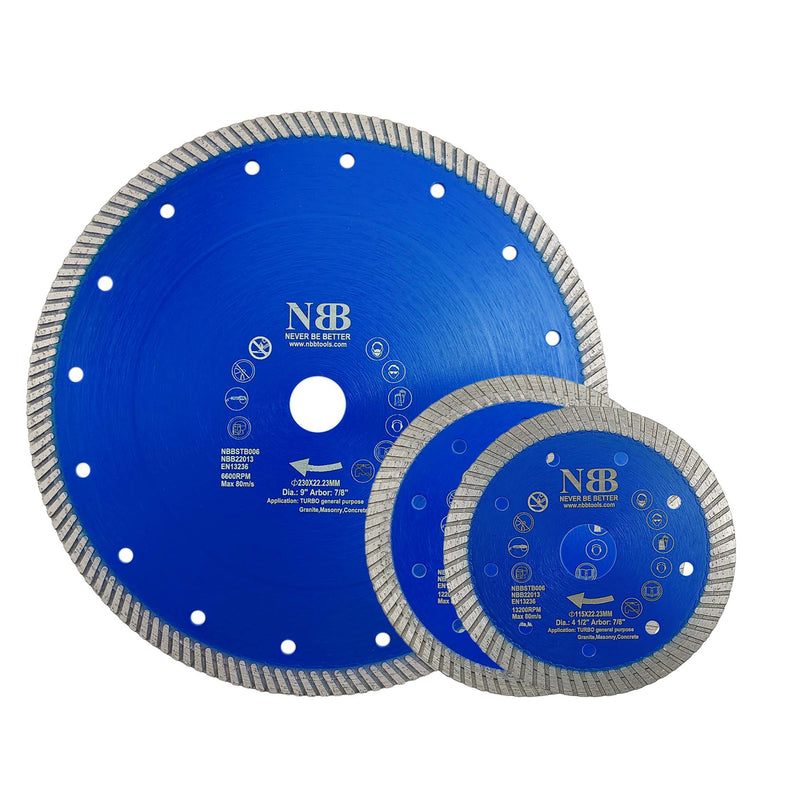 NBB Disco de corte de diamante sierra de diamante con 10mm segmento diamant turbo estrecho espesor 2,2mm hoja diamante Corte en seco de Porcelanico Cerámica Azulejo Mármol Granito Piedra